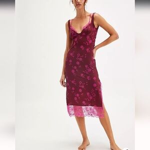 Free People Intimately Midi Slip Plump Combo Small Lace NWT$